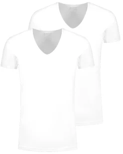 Slater ondershirts diepe V-hals stretch 2-pack