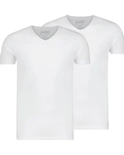 Slater ondershirts tencel stretch V-hals 2-pack