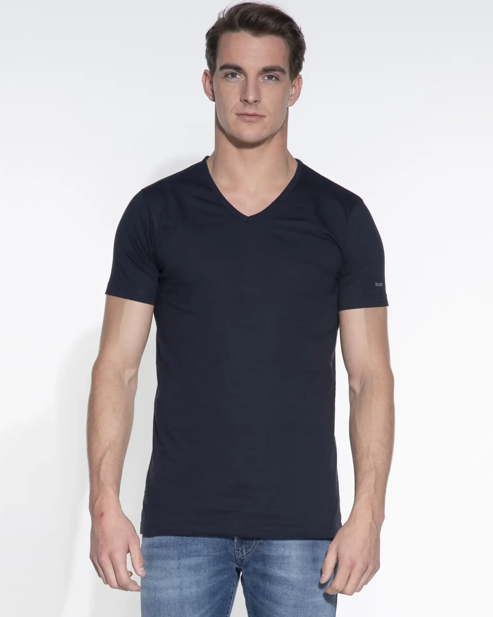Slater T-shirts regular fit V-hals 2-pack